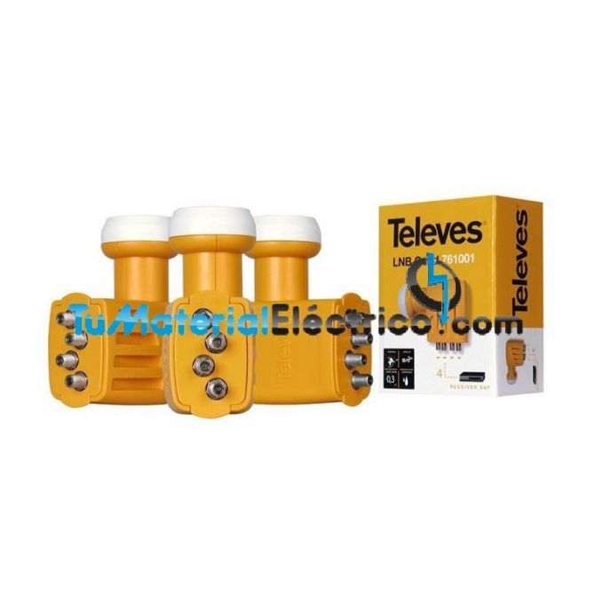 Televes 761001, LNB conversor Quad cuatro receptores