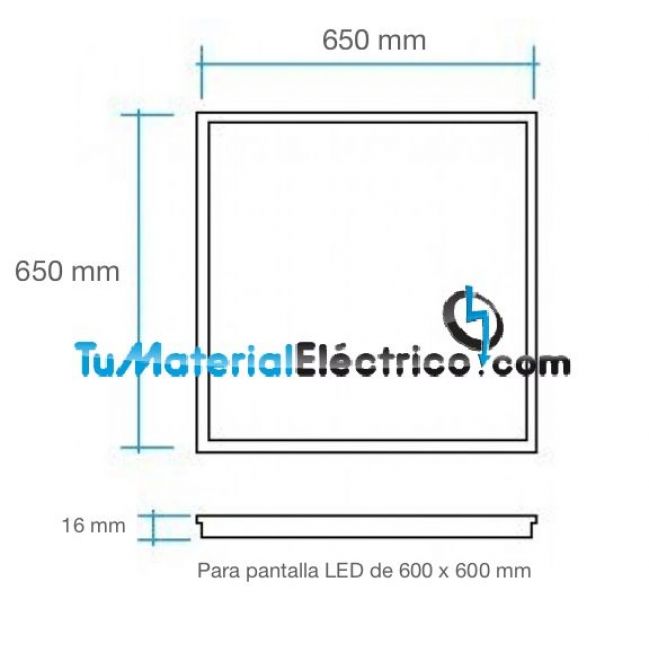 Marco empotrar panel led 60x60 cm